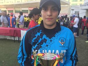 Palestine woman cricketer Maryam Omar who captained Kuwait and won the best bats-woman of the UAE International Women’s T20 tournament at the Sharjah Cricket Stadium. (Photo: K.R. Nayar/Gulf News)