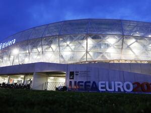 A picture taken on February 26, 2016 in Nice, southeastern France, shows the "Allianz Riviera" stadium, a venue of the upcoming Euro-2016 European football championships.
VALERY HACHE / AFP