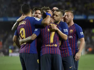من مباراة برشلونة وآلافيس