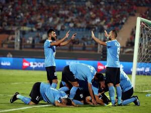 لاعبو الفيصلي يحتفلون بالهدف