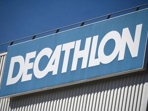 A picture taken on February 27, 2019, shows the logo at a store of French sports goods retailer Decathlon in Montpellier, southern France. French sports retailer Decathlon on February 26, 2019, cancelled plans to sell a sports version of the hijab Muslim headscarf in France, following an outcry.
Pascal GUYOT / AFP