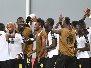 لاعبو غانا يحتفلون بالفوز