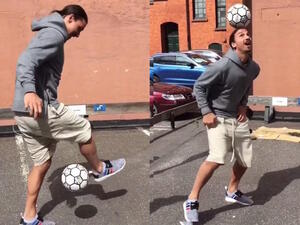 إبراهيموفيتش يستعرض مهاراته