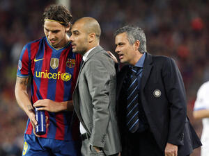 صورة أرشيفية لجوزيه مورينيو وغوارديولا وإبراهيموفيتش