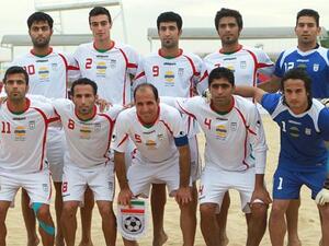 The Iranian men’s national beach soccer team (Photo: Press TV)