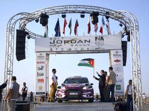 HRH Prince Feisal, Jordan Motor Sport chairman, at the ceremonial start of the 2017 Jordan Rally at the Dead Sea on Thursday. (Photo: Amjad Ghsoun - Jordan Times)