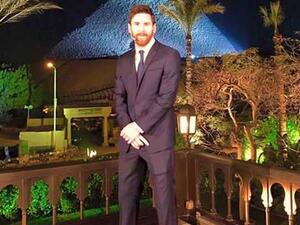 ميسي خلال زيارته لمصر