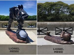 صورة لما تبقى من التمثال (يمين)