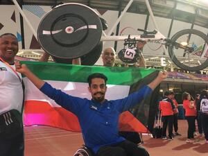 Kuwait's Ahmad Al-Mutairi wins gold in men's 100 m race tourney in London (Photo: KUNA)