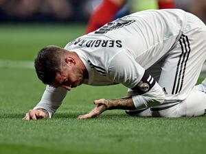 راموس بعد تعرضه للإصابة في حاجبه