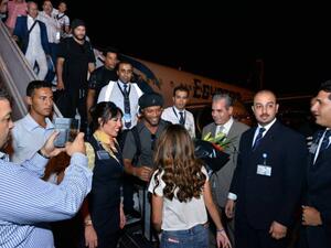 رونالدينيو لحظة وصوله مصر