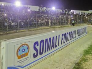 People gather for the football match between Hodan and Waberi district for the first time in thirty years at the Konis Stadium, renovated by FIFA, in Mogadishu, Somalia, on September, 8, 2017.
Mohamed_ABDIWAHAB