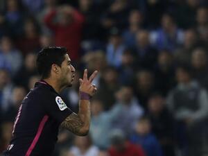 سواريز يحتفل بالهدف الأول