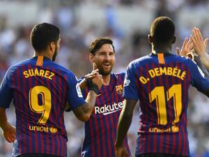 ديمبيلي وليونيل ميسي وسواريز