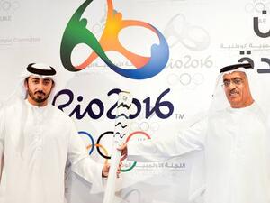 Osama Al Shaffar, president, UAE cycling and Ahmad Al Kamali at the press conference to announce the UAE squad (Photo: Zarina Fernandes/ Gulf News)