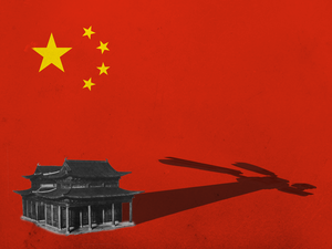 The Kaifeng synagogue, under watch (Rami Khoury/Al Bawaba)