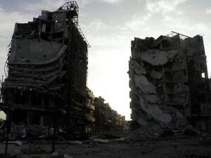 Parts of Homs city have been destroyed since the conflict began (AFP/Shaam News)