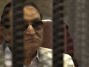 A Cairo court on Saturday sentenced Egypt's ex-president Hosni Mubarak to 3 years prison on corruption charges.  (AFP/Khaled Desouki)
