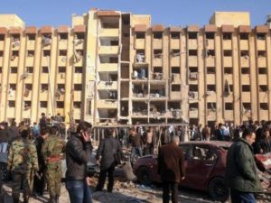 جامعة حلب كما بدت الاربعاء بعد القصف/أ.ف.ب