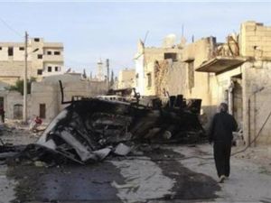 اثار القصف في معرة النعمان/