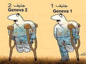 A Facebook event started by two young men shows a page where people can sign up for a bus trip to the peace talks in Geneva. [yourmiddleeast.com]