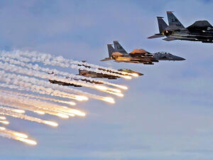 مقاتلات للتحالف الدولي تقصف مواقع لداعش/ أرشيفية