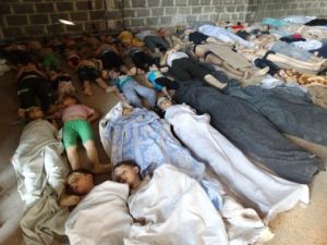 جانب من قتلى في ريف دمشق جراء الغازات السامة