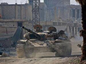 دبابة تابعة للجيش السوري في الغوطة الشرقية