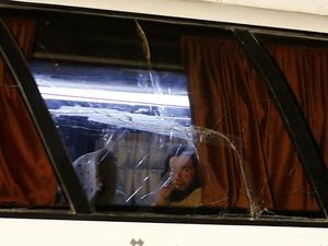 One of 300 ISIS fighters in the convoy leaving the Syria-Lebanon border area (AFP)