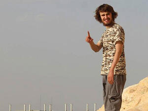 Jack Letts, in a picture he posted on Facebook, near the Tabqa Dam in Syria. (Facebook)