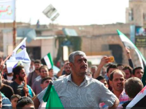 Bahr Nahhas attends a demonstration in the rebel-held town of Maaret al-Numan, in the north of Idlib province on October 19, 2018. (AFP/File)