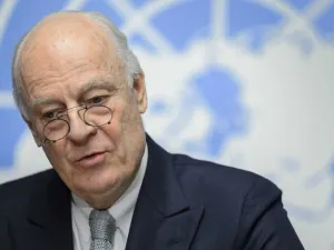 Staffan de Mistura, United Nations' special envoy to Syria , held talks with Turkish, Russian, and Iranian officials about Syrian Constitution. (AFP/ File)