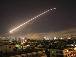 Syrian air defence systems intercepting Israeli missiles over Damascus' airspace. (AFP/ File Photo)
