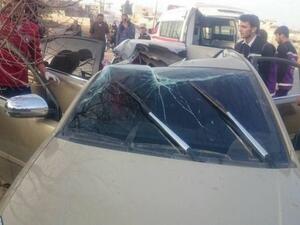 Syrian opposition activists posted this photo which shows the car targeted, they say. (Twitter) 