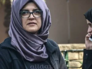 The fiancée of missing Saudi journalist Jamal Khashoggi, Hatice Cengiz. (AFP/File)