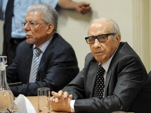 Tunisian mediator and Secretary General of the Tunisian General Labour Union (UGTT) Houcine Abbassi speaks during a meeting as part of the dialogue between ruling Islamists and the opposition. [AFP]