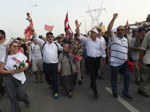 
Kemal Kilicdaroglu, head of the largest opposition party, the People's Republican Party (CHP), initiated the Justice March on June 15, as a small, spontaneous project. (AFP) 