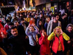 Anti-referendum protests in Turkey. (Yasin Akgul/AFP)