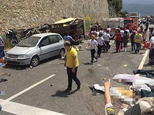 The scene of the crash in Mugla Province, Turkey. (Twitter)