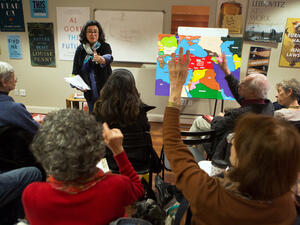 Heba F. El-Shazli teaches classes on Middle Eastern literature at Politics and Prose in Washington. (State Dept./D.A. Peterson)
