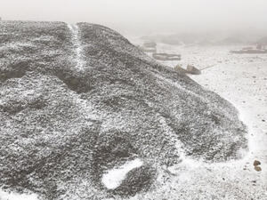 A major dip in temperatures led to a rare dusting of snow in the UAE. (Twitter)