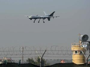 A US drone lands at Jalalabad Airport in Afghanistan. (AFP/File)