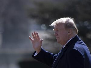 US President Donald Trump waves as he departs the White House in Washington, DC, on February 8, 2019. (AFP/ File Photo)