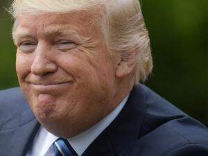Trump shortly before making the announcement in the Rose Garden of the White House on Thursday (Mandel Ngan/AFP)