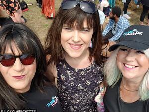 Lucy (left) has officiated men's amateur football matches for many years. (Twitter)