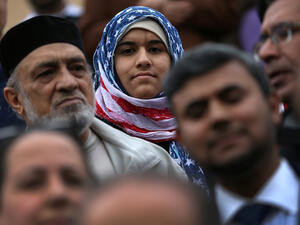 A Muslim woman has won a payout after her hijab was forcibly removed by the police (file photo)
