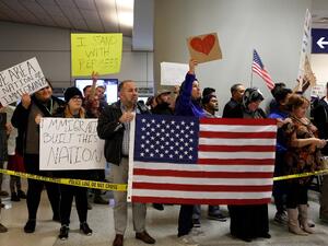 Protests against the so-called "Muslim ban" in Chicago earlier this year (AFP_