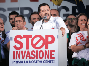 Matteo Salvini (C), head of the Italian political party, Lega Nord /AP