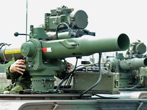 Soldier man's mobile launcher of the US-made TOW anti-tank missiles. (AFP/ File Photo)