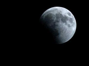 The moon is shown during the total lunar eclipse, above the Lebanese town of Tannourine in the mountains north of Beirut. (JOSEPH EID / AFP)